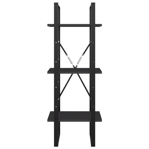 Bogreol med 3 hylder 40x30x105 cm konstrueret træ grå