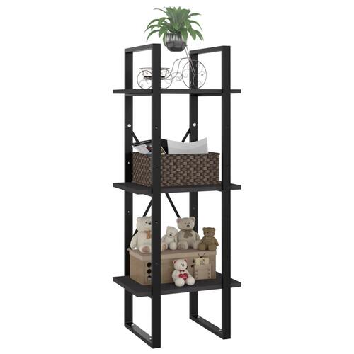 Bogreol med 3 hylder 40x30x105 cm konstrueret træ grå