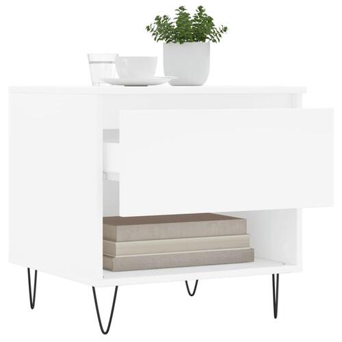 Sofaborde 2 stk. 50x46x50 cm konstrueret træ hvid