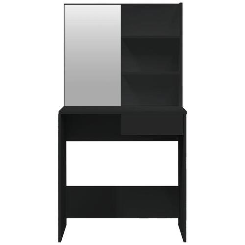 Makeupbord med spejl 74,5x40x141 cm sort