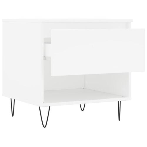 Sofaborde 2 stk. 50x46x50 cm konstrueret træ hvid