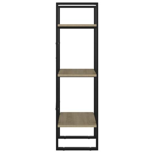 Bogreol med 3 hylder 40x30x105 cm konstrueret træ sonoma-eg