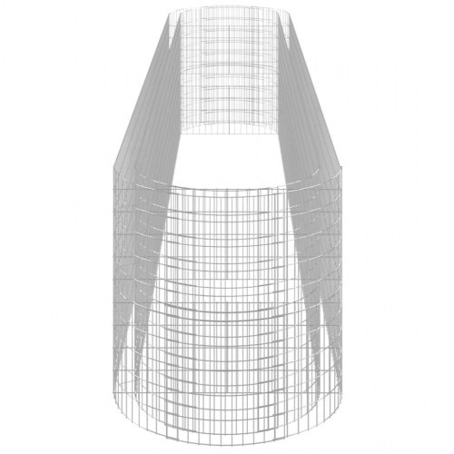 Gabion-højbed 600×100×100 cm i galvaniseret jern - sølvfarvet