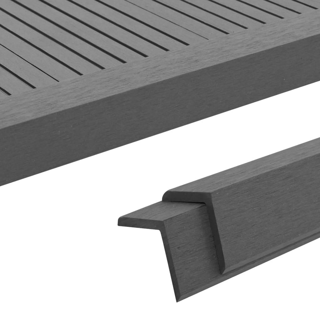Terrassevinkellister 5 stk. WPC 170 cm grå