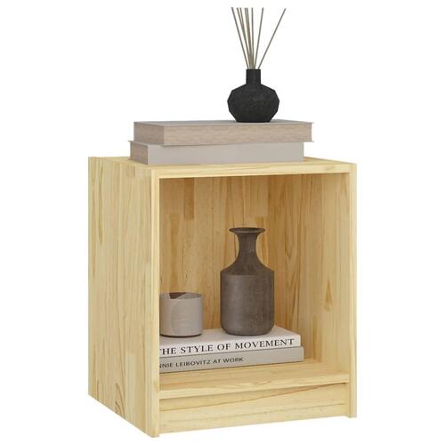 Sengebord 35,5x33,5x41,5 cm massivt fyrretræ