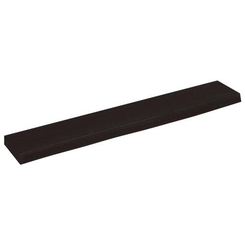 Væghylde 60x10x2 cm behandlet massivt egetræ mørkebrun