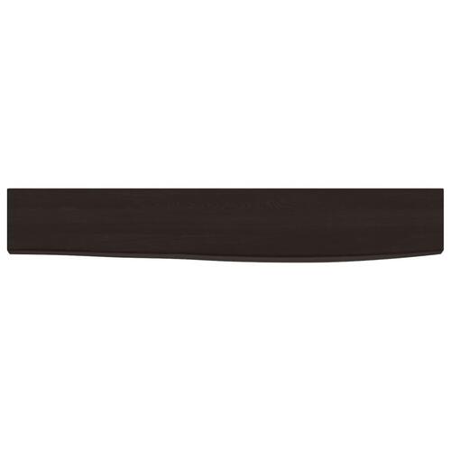Væghylde 60x10x2 cm behandlet massivt egetræ mørkebrun