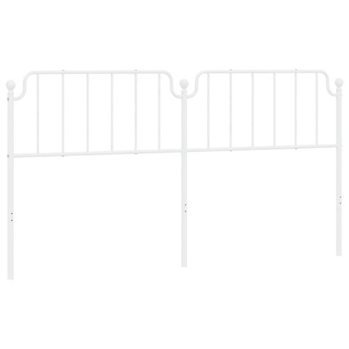 Sengegavl 200 cm metal hvid