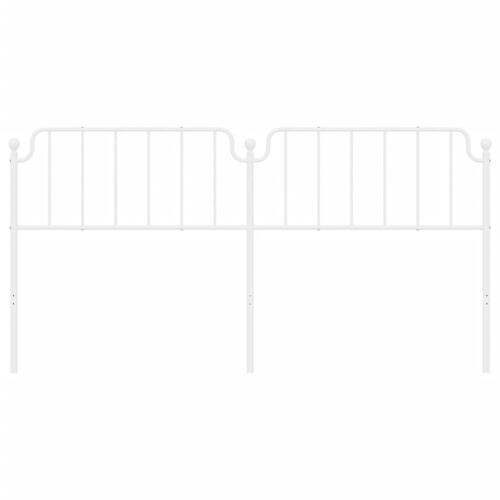 Sengegavl 200 cm metal hvid