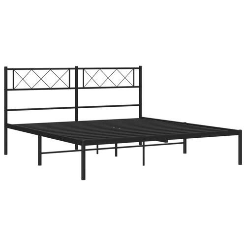Sengeramme med sengegavl 120x200 cm metal sort