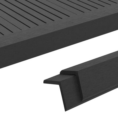 Terrassevinkellister 5 stk. WPC 170 cm sort