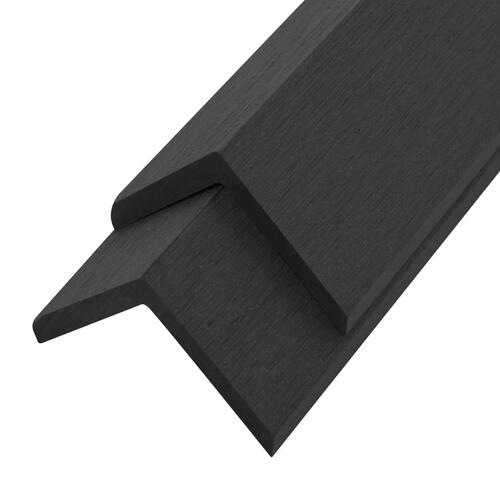 Terrassevinkellister 5 stk. WPC 170 cm sort