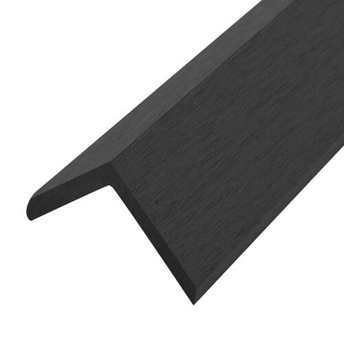 Terrassevinkellister 5 stk. WPC 170 cm sort
