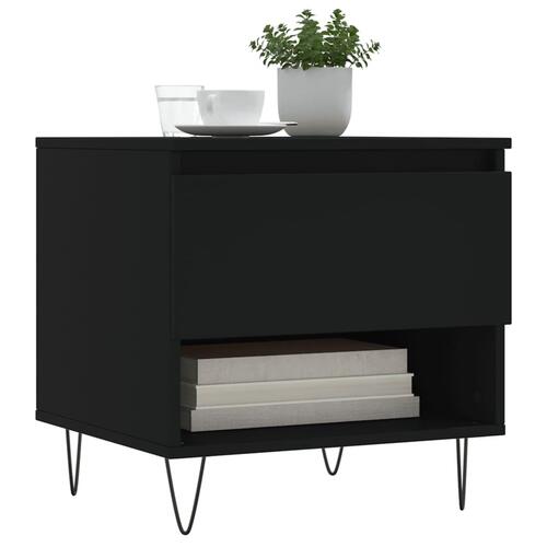 Sofaborde 2 stk. 50x46x50 cm konstrueret træ sort