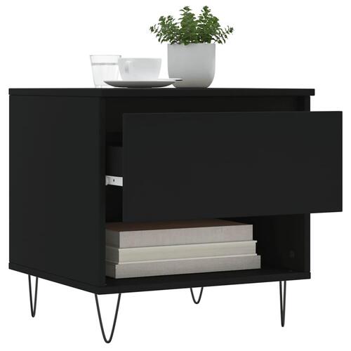 Sofaborde 2 stk. 50x46x50 cm konstrueret træ sort