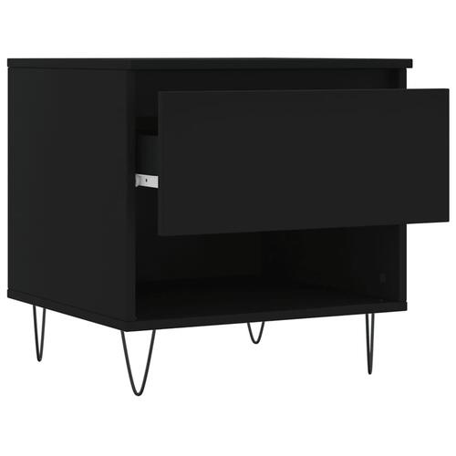 Sofaborde 2 stk. 50x46x50 cm konstrueret træ sort