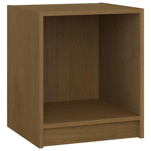 Sengeskabe 2 stk. 35,5x33,5x41,5 cm massivt fyrretræ brun
