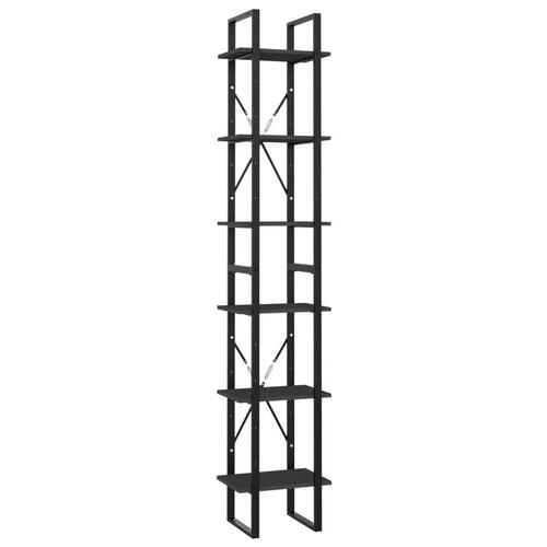 Bogreol med 6 hylder 40x30x210 cm konstrueret træ grå