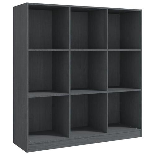 Bogskab/rumdeler 104x33,5x110 cm massivt fyrretræ grå