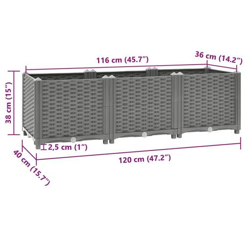 Højbed 120x40x38 cm polypropylen