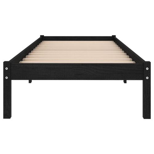 Sengestel 100x200 cm massivt fyrretræ sort