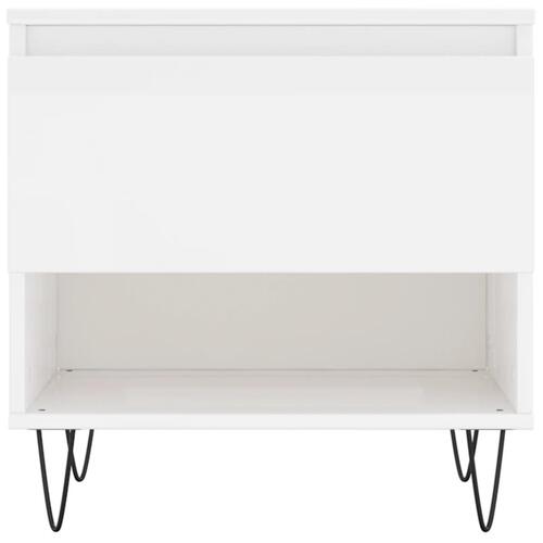 Sofaborde 2 stk. 50x46x50 cm konstrueret træ hvid højglans
