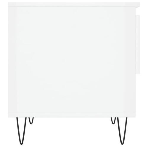 Sofaborde 2 stk. 50x46x50 cm konstrueret træ hvid højglans
