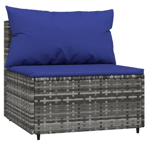 Midtermodul til havesofa med hynde polyrattan grå