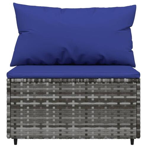 Midtermodul til havesofa med hynde polyrattan grå