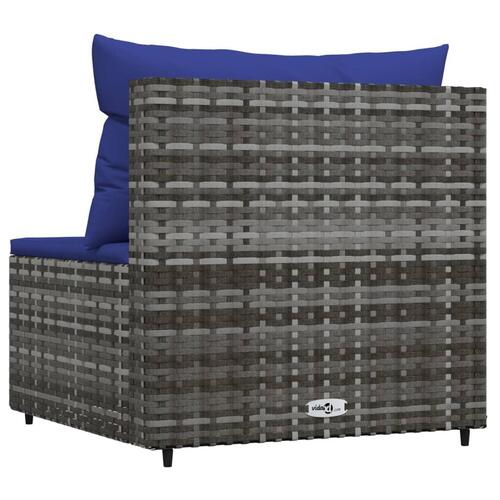Midtermodul til havesofa med hynde polyrattan grå