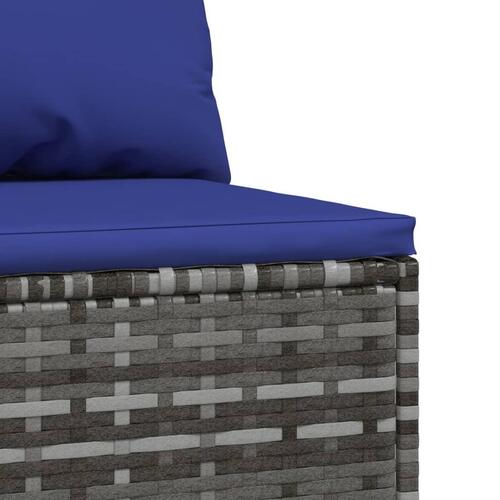 Midtermodul til havesofa med hynde polyrattan grå