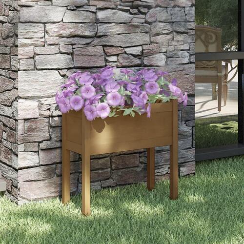 Plantekasse 70x31x70 cm massivt fyrretræ gyldenbrun