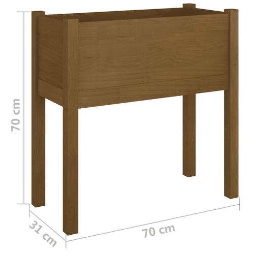 Plantekasse 70x31x70 cm massivt fyrretræ gyldenbrun