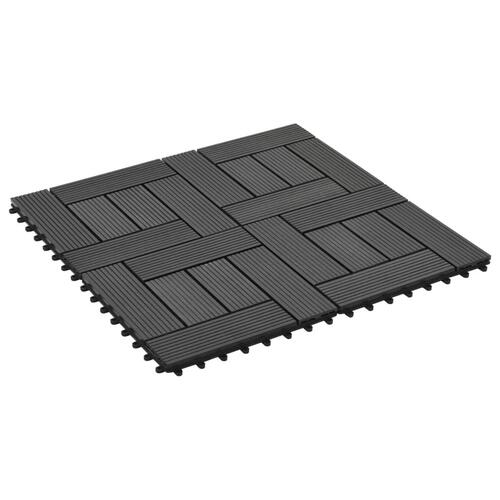 Terrassefliser 11 stk. WPC 30 x 30 cm 1 m2 sort