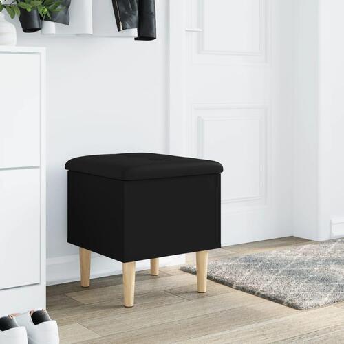 Opbevaringsbænk 42x42x46 cm konstrueret træ sort