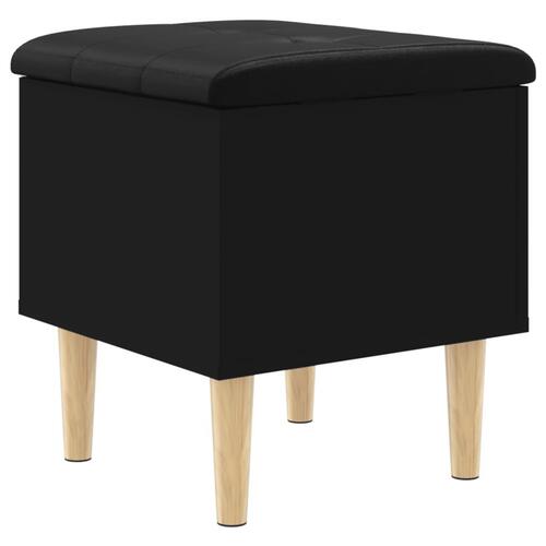 Opbevaringsbænk 42x42x46 cm konstrueret træ sort