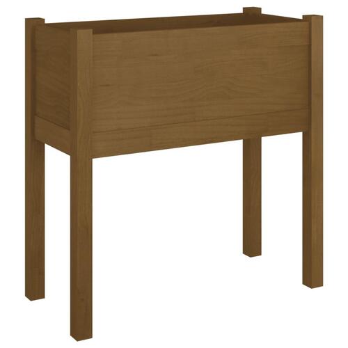 Plantekasser 2 stk. 70x31x70 cm massivt fyrretræ gyldenbrun