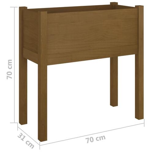 Plantekasser 2 stk. 70x31x70 cm massivt fyrretræ gyldenbrun