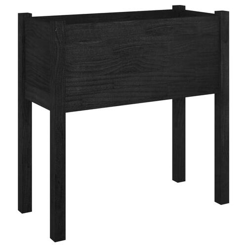 Plantekasse 70x31x70 cm massivt fyrretræ sort
