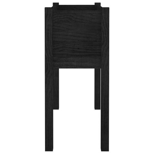 Plantekasse 70x31x70 cm massivt fyrretræ sort