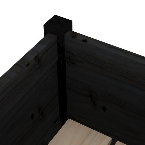 Plantekasse 70x31x70 cm massivt fyrretræ sort
