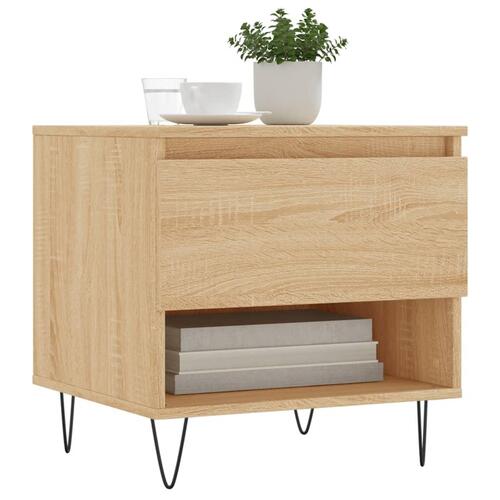 Sofaborde 2 stk. 50x46x50 cm konstrueret træ sonoma-eg