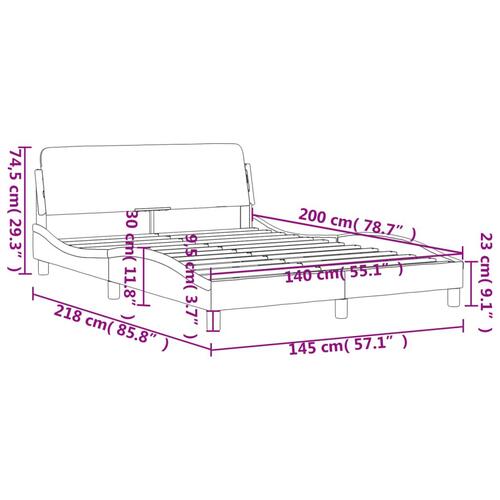 Sengeramme uden madras 140x200 cm stof sort