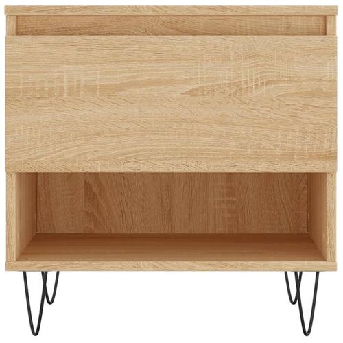 Sofaborde 2 stk. 50x46x50 cm konstrueret træ sonoma-eg