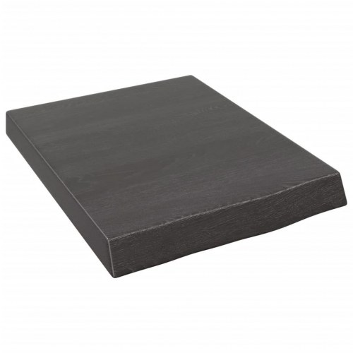 Væghylde 40x50x(2-6) cm behandlet massivt egetræ mørkebrun