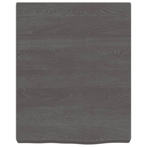 Væghylde 40x50x(2-6) cm behandlet massivt egetræ mørkebrun