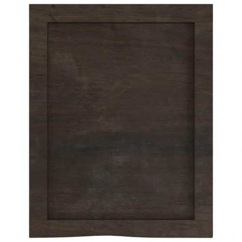 Væghylde 40x50x(2-6) cm behandlet massivt egetræ mørkebrun
