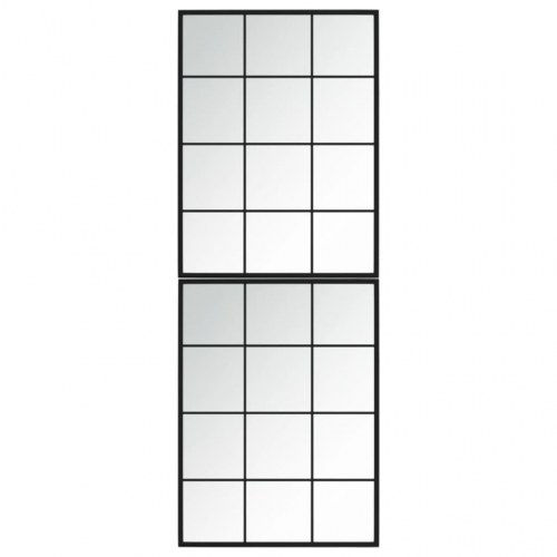 Vægspejl - 2 stk. 80 × 60 cm, metalramme i sort