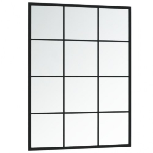 Vægspejl - 2 stk. 80 × 60 cm, metalramme i sort