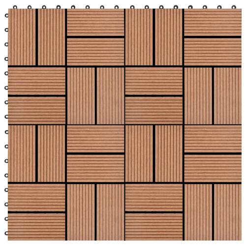 Terrassefliser 11 stk. WPC 30 x 30 cm 1 m2 brun
